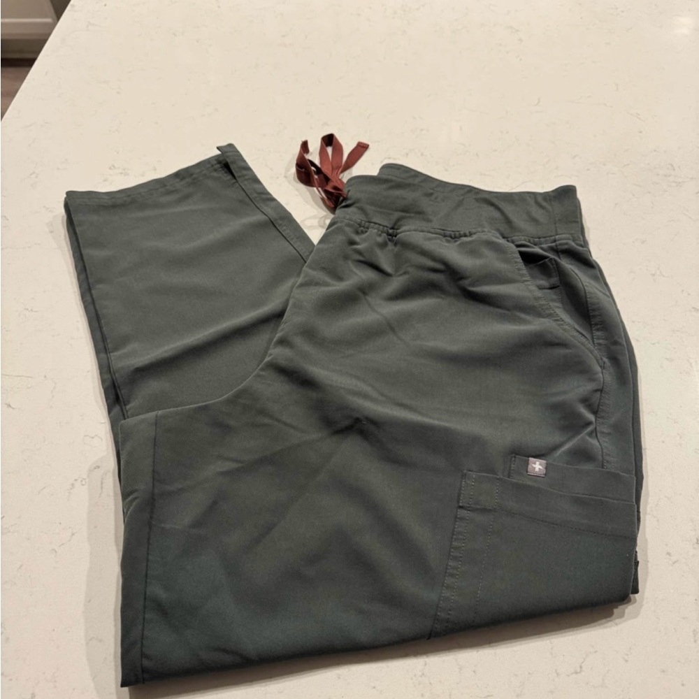 Figs Green Straight Leg Pants